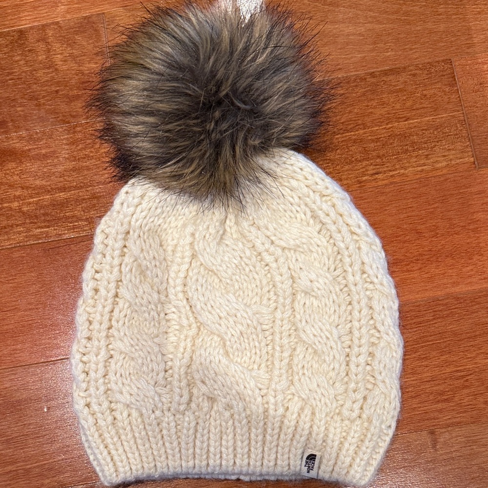 The North Face Cream Knit Beanie